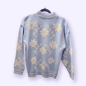 Kate collins vintage blue and white knit sweater